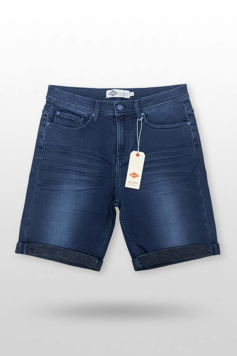 Lee Cooper Dark Navy Denim Shorts - Front