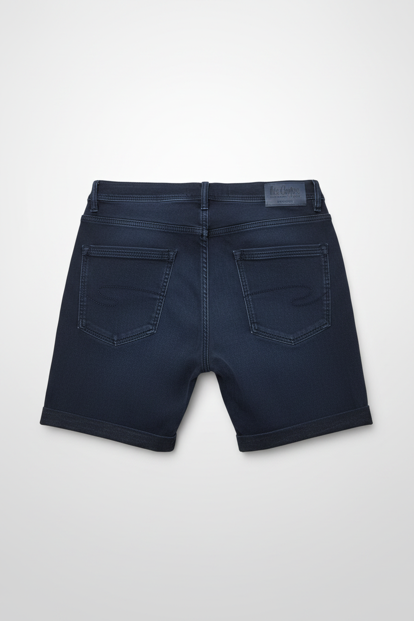 Lee Cooper Dark Navy Denim Shorts - Back