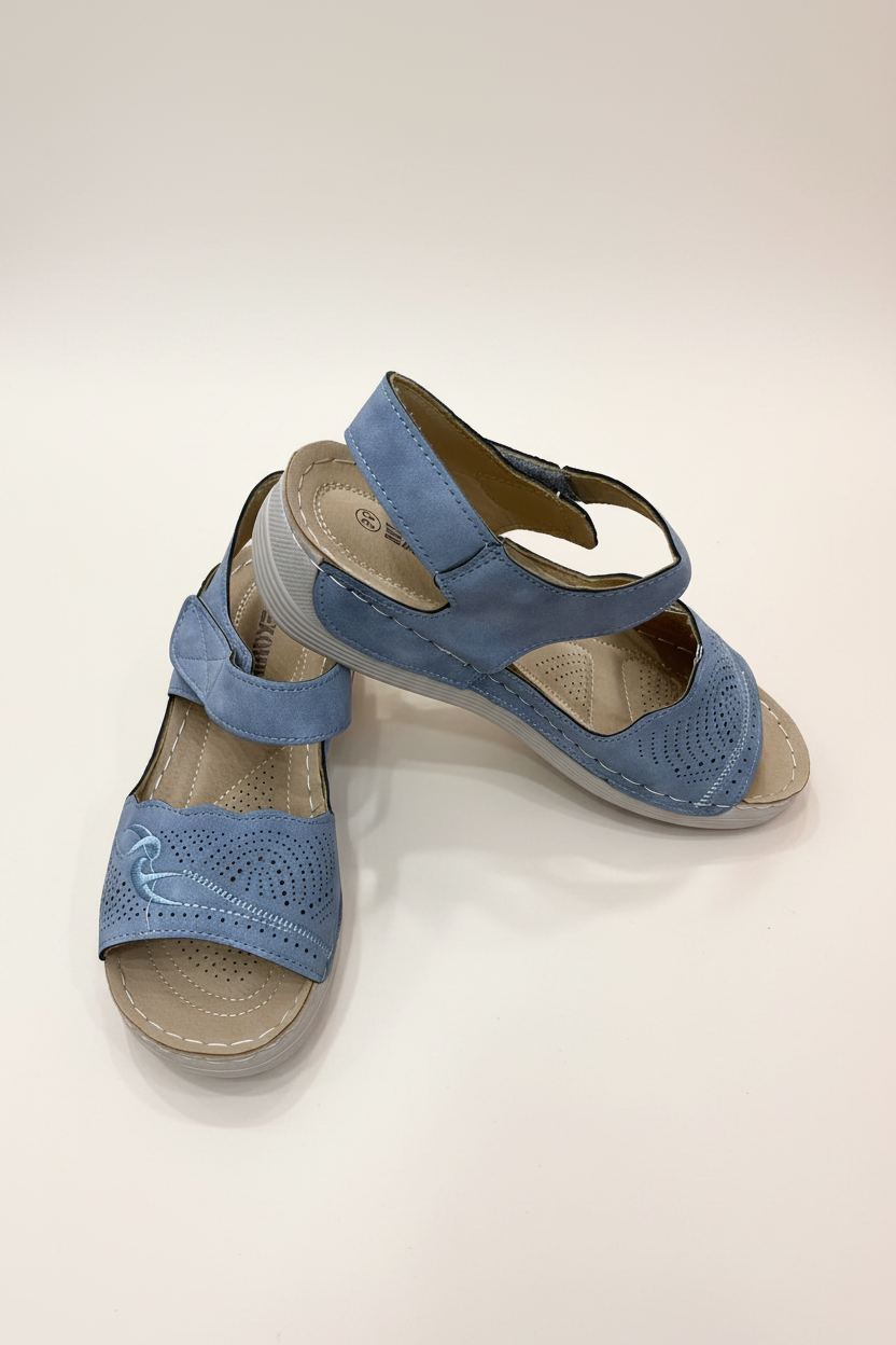 Women's Comfort Velcro Sandals - White pair