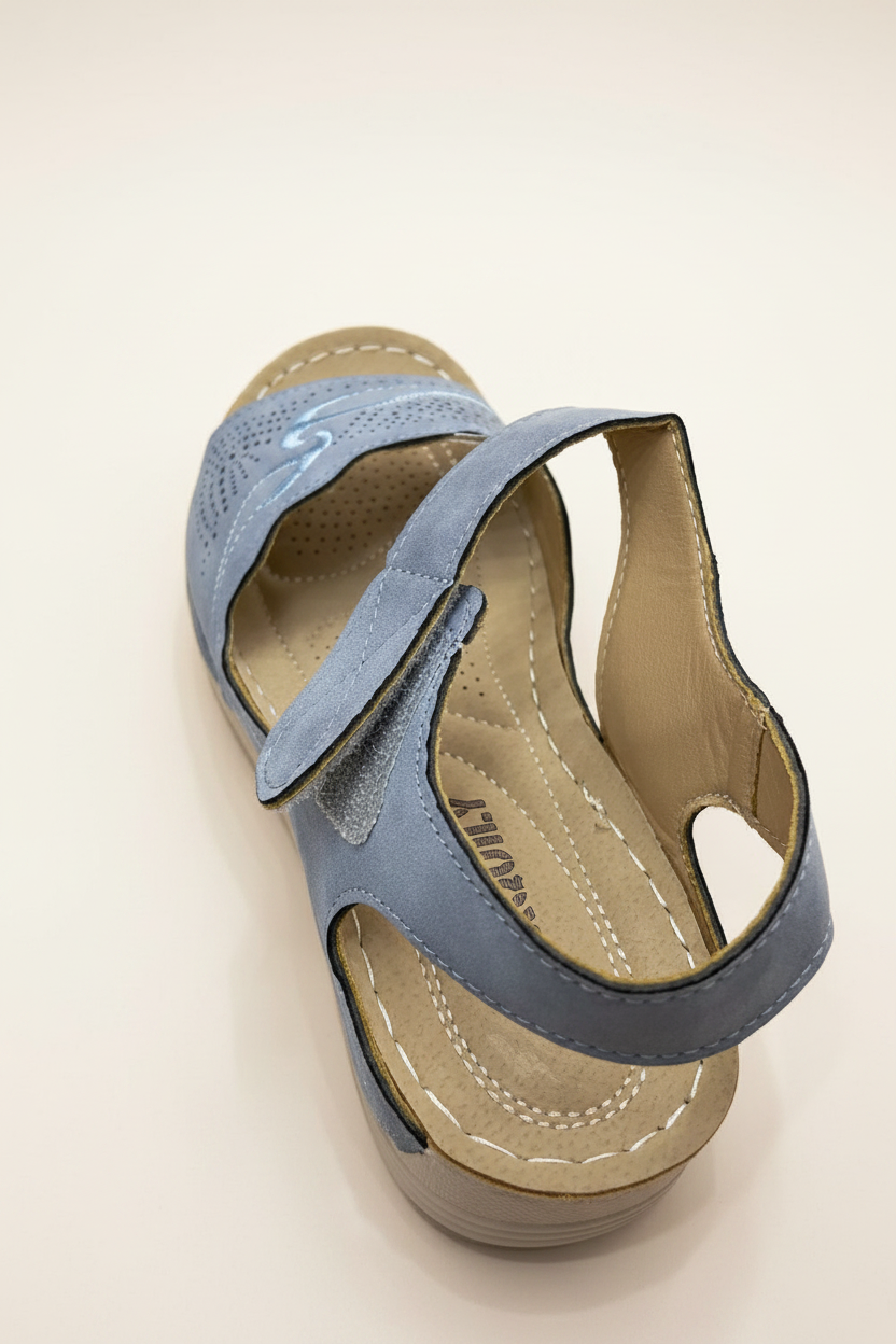 Women's Comfort Velcro Sandals - Navy close-up