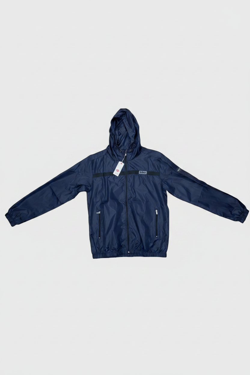 Lee Cooper Men's Hooded Windbreaker Jacket - Navy front